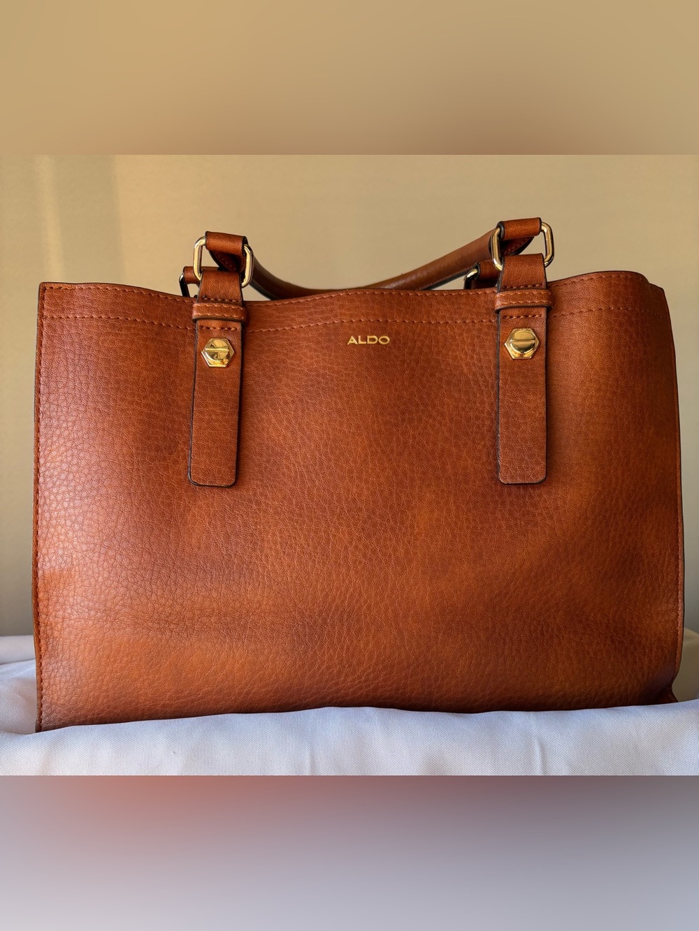 Aldo Brown Leather Tote Bag - Picture 2 of 10